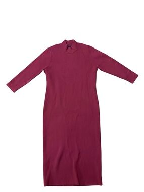 Hatch Maternity Raspberry ribbed midi sweater dress size XL